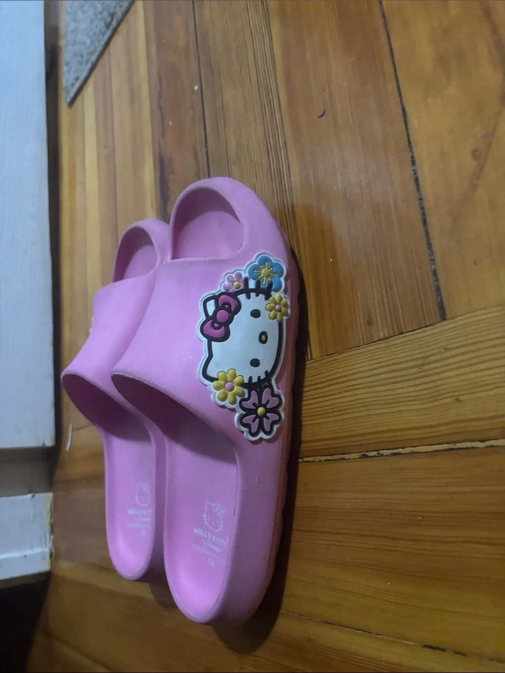 Hello Kitty Pink Slide Sandals with Character Accent